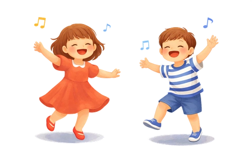 歌い踊る子どもたち