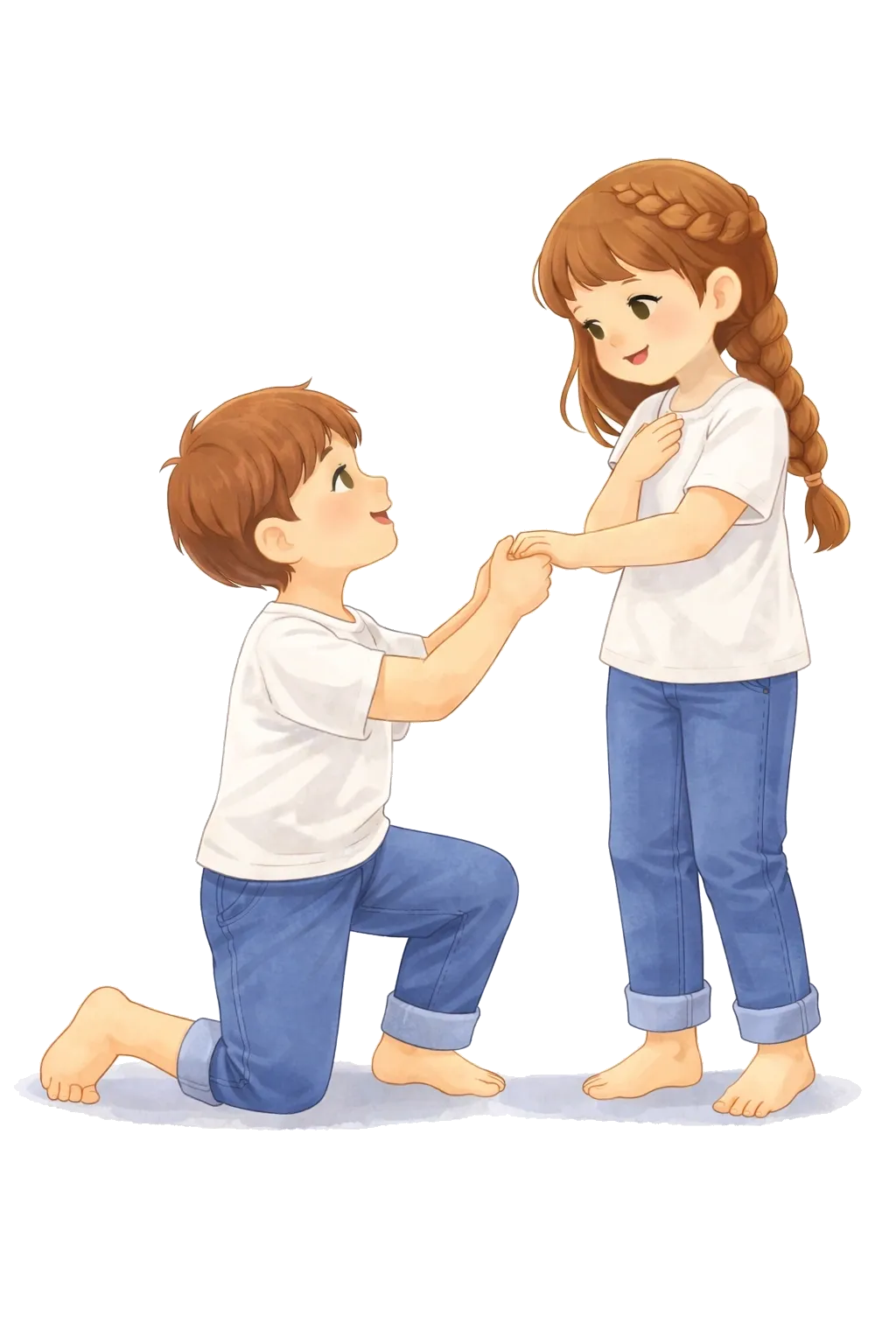 ロミオとジュリエットを演じる子どもたち